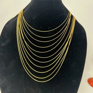 Vintage Joan Rivers Gold Tone Chain Necklace Adjustable 11 Chains Lobster Claw - Bild 1 von 3