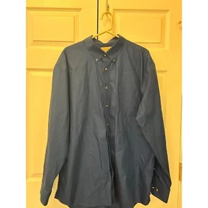 Men Cabela's Outfitter Series Solid Blue Button Down Shirt Long Sleeve size 3XL? - Picture 1 of 2