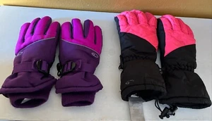 Champion C9 KIDS GIRLS PINK THINSULATE Waterproof Winter Gloves 2 Pairs SIZE 4/7 - Picture 1 of 11