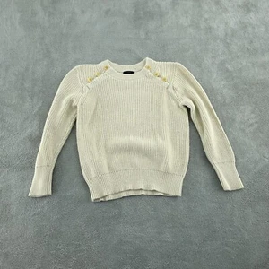 J.Crew Womens Beige Knit Sweater Button Detail 100% Cotton Size S 3914 - Picture 1 of 7