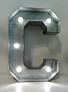 Marquee Lighted Galvanized Letters U and C with on/off switch - Picture 1 of 6