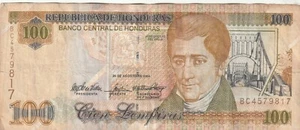 Honduras - Banco Central de Honduras 100 Lempiras  August 24, 2004 Very Nice !!! - Picture 1 of 2