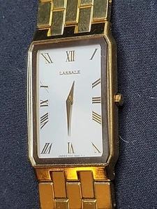 Lassale Seiko Ultra Thin Gold Tone Mens Watch 7N00-5B80 - Picture 1 of 23