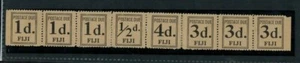 Fiji 1917 Postage Dues 1st Issues SG D1-5 Complete Strip of 8 Mint GEM CV L18000 - Picture 1 of 1