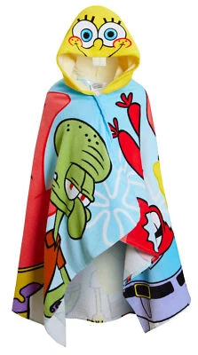 SpongeBob SquarePants Hooded Towel Kids Poncho Beach Bath Towel Swimming Wrap - Image 1 of 4