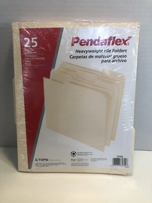 Pendaflex Pendaflex Heavyweight File Folder, 1/3 Cut, Manila, Letter, 25 Each - Image 1 of 4