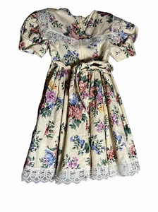 Vintage Jessica McClintock Gunne Sax Dress Girls Size 5 Floral Cottagecore - Picture 1 of 10