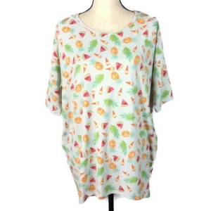 LulaRoe Fruit Print Irma Shirt Top Womens Small Watermelon Pineapples Ice Cream - Picture 1 of 7