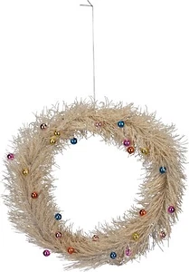 Primitives by Kathy Retro Boho Holiday Wreath Bottle Brush Christmas Decor - Picture 1 of 2
