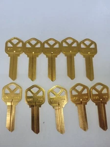 Lot of 10 KW1 5 Pin Solid Brass Key Blank - Picture 1 of 1