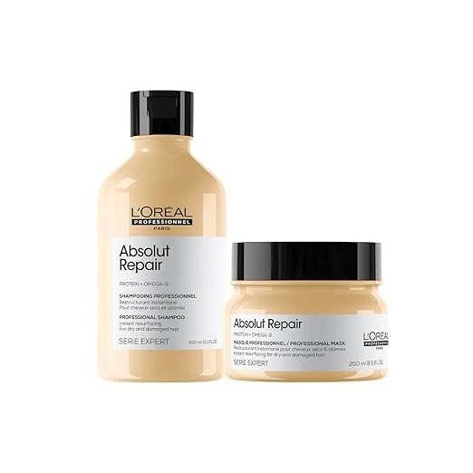 Champú reparador L'Oréal Professionnel Absolut con mascarilla capilar 300 ml y 250 ml Foto 1 de 4