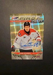 First Draft Gold Auto #'d/15 2024-25 CHL Upper Deck LARS STEINER - Picture 1 of 3
