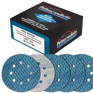 220er Körnung 5 Zoll Diamantform Schleifscheiben, 8 Loch, Box mit 50 Klett Schleifpapier - Bild 1 von 5