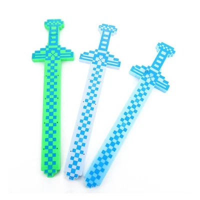 Упаковка из 3 светодиодных пиксельных алмазных игрушечных мечей со светом и звуком 24 дюйма классный игрушечный меч - Изображение 1 из 4