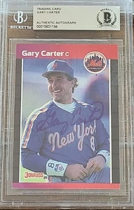 GARY CARTER SIGNED 1989 DONRUSS CARD #53 METS HOF BAS BECKETT - Picture 1 of 1