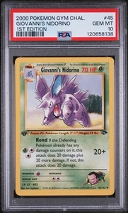 Pokémon PSA 10 Gem Mint Giovanni’s Nidorino 45/132 Gym Challenge Card Low Pop - Bild 1 von 3