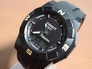 TISSOT T Touch T001520A Titanium Quartz Watch Rubber Strap Boxed Untested Junk - Picture 1 of 17