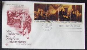 US FDC SC #1691-94 200th ANNIVERSARY BIRTH OF AMERICAN INDEPENDENCE 1976. - Picture 1 of 1