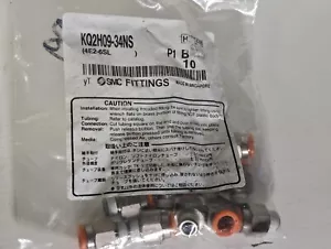 Lot Of 10 Smc Kq2H09-34NS One-Touch Fitting, 5/16 In. Tube Straight Male 1/4" - Picture 1 of 3