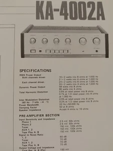 Kenwood KA-4002A Amplifier Schematic only from Volume 3 Original - Imagen 1 de 13