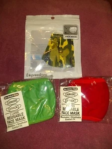 3 PACKS 5 MASK CHILDS Face Mask 1 Camo, 2 Red, 2 Green. Reusable Washable Unisex - Picture 1 of 1
