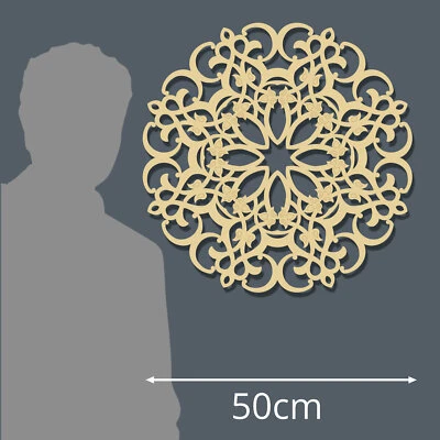 Dekorpaneele mit Ornament Fleur - 50cm - Sperrholz 3mm - Wand- Deckenverkleidung - Bild 1 von 3