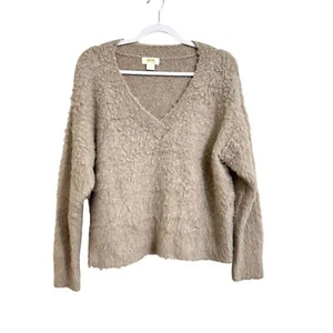 Suéter para mujer Anthropologie Maeve mezcla de lana merino cuello en V S beige - Imagen 1 de 7