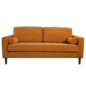 Crafters and Weavers Frederick Modern Contemporary Velvet Loveseat - Gold - Picture 1 of 7