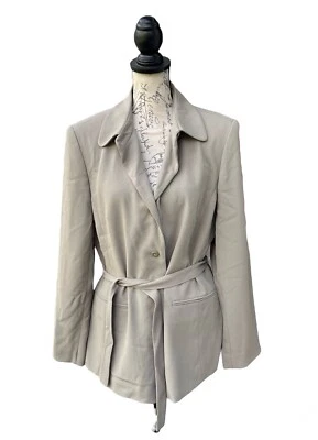 Blazer cinturón Karen Scott vintage años 90 totalmente forrado acolchado hombro talla 14 nuevo con etiquetas Foto 1 de 4