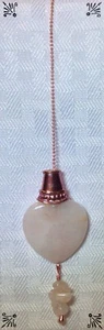 Handcrafted Rose Gold Pink Genuine Rose Quartz Heart And Chips Ceiling Fan Pull - Picture 1 of 3