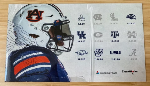 NEW 2020 AUBURN TIGERS Football Schedule Magnet SEC Cover