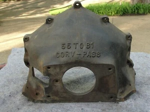 Vintage 55 to 65 Corvette  PASS NHRA APP CAST STEEL Bellhousing Scattershield - Picture 1 of 10