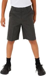 NEW BOYS M & S GREY PLUS FIT ADJUSTABLE WAIST SCHOOL SHORTS 7 to 14 yrs GS5