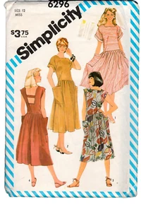 1983 Simplicity 6296 Misses pullover vita caduta in due lunghezze taglia 12 - Foto 1 di 2