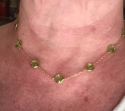 IPPOLITA 18K 金色迷你 Lollypop Peridot 18/17 英寸项链(可调节) — 第 1/3 张图片