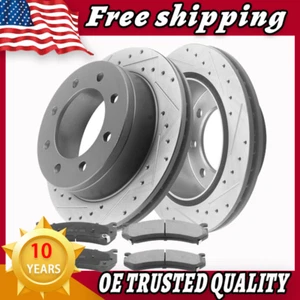 6X Rear Brake Rotors and Ceramic Pads For GMC Sierra 2500 HD YUKON 1999-2010 - Picture 1 of 6