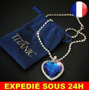 ✅ Pendentif Cœur De L'océan Bleu Titanic Collier Bijoux Symbole D'amour Eternel - Bild 1 von 2