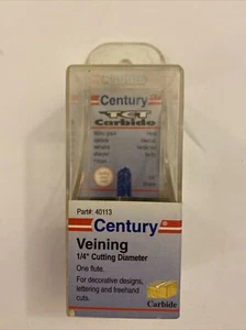 CENTURY DRILL AND TOOL #40113 Veining Router Bit 1/4” NEW - Picture 1 of 4