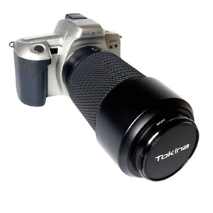 Minolta Alpha 360si - 35mm SLR Film Camera w/ Tokina Macro Zoom Lens 100-300mm - Picture 1 of 18