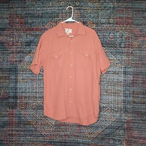 Filson mens solid light red button down shirt M - Picture 1 of 4