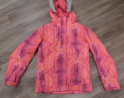 SPYDER Niños Niñas Rosa Poka Dot Púrpura Esquí Invierno Chaqueta Con Capucha Piel Sintética Talla 16 Foto 1 de 4