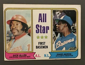 1974 TOPPS #332 HANK AARON & DICK ALLEN ALL-STAR EX HOFer - Bild 1 von 2