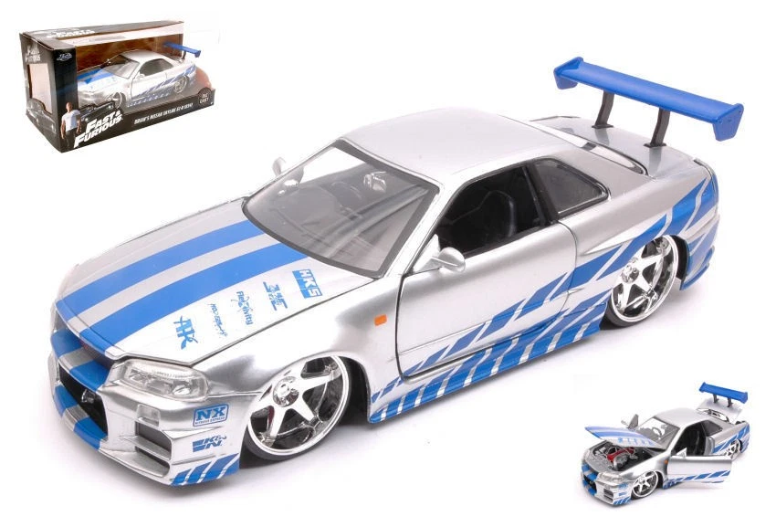 Modellino auto scala 1:24 BRIAN'S NISSAN SKYLINE GT-R 2002 FAST & FURIOUS - Immagine 1 di 1