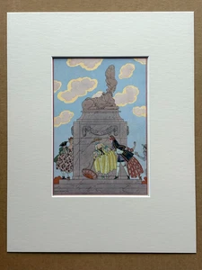 Original George Barbier 1928 Hand-Colored Pochoir Print "Mandoline" in 11x14 Mat - Picture 1 of 3
