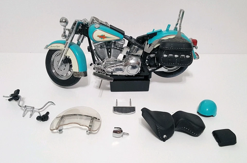 RARE Franklin Mint 1/10 Heritage Softail Classic Teal PLEASE READ - Image 1 of 4