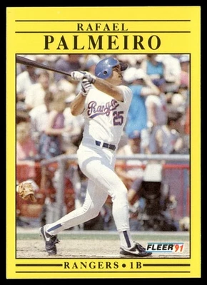 1991 Fleer Rafael Palmeiro Texas Rangers #295 - Image 1 of 2