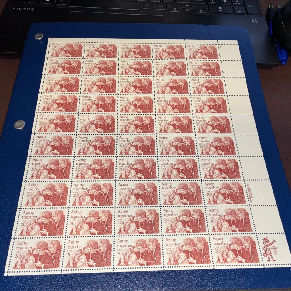Scott 2011, 20 cent, Aging Together, 50 Ct Sheet - Image 1 of 4