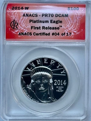 Platinum Eagle 2014-W ANACS PR-70 DCAM #04 de 17 Foto 1 de 4