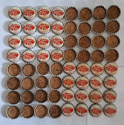 Lot of 64 - vintage Cranberry Cola soda bottle caps cork intact!  unused!!  - Image 1 of 2