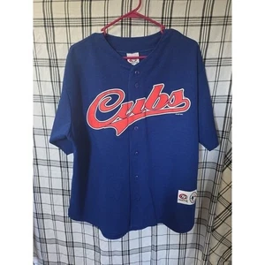 Maglia da baseball vintage Chicago Cubs True Fan MLB bottoni davanti adulto XL #21 - Foto 1 di 9